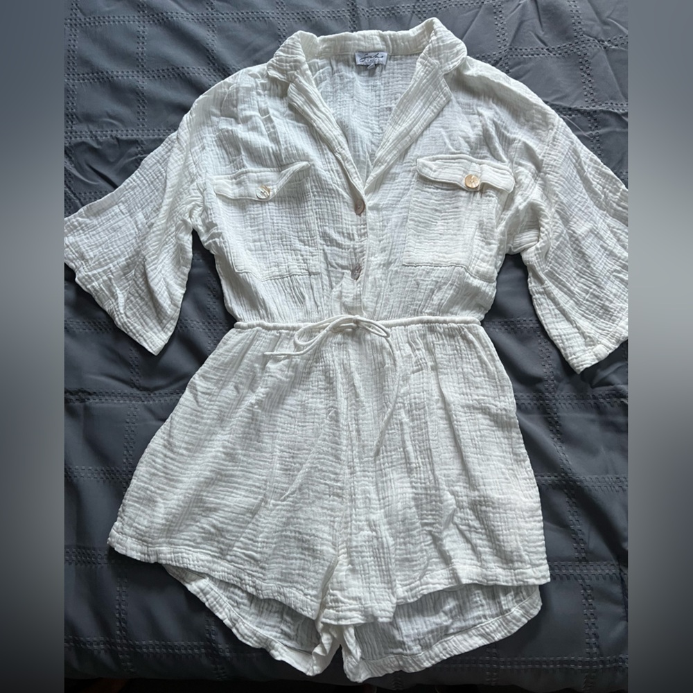 Sabo Skirt Cream Textured Romper